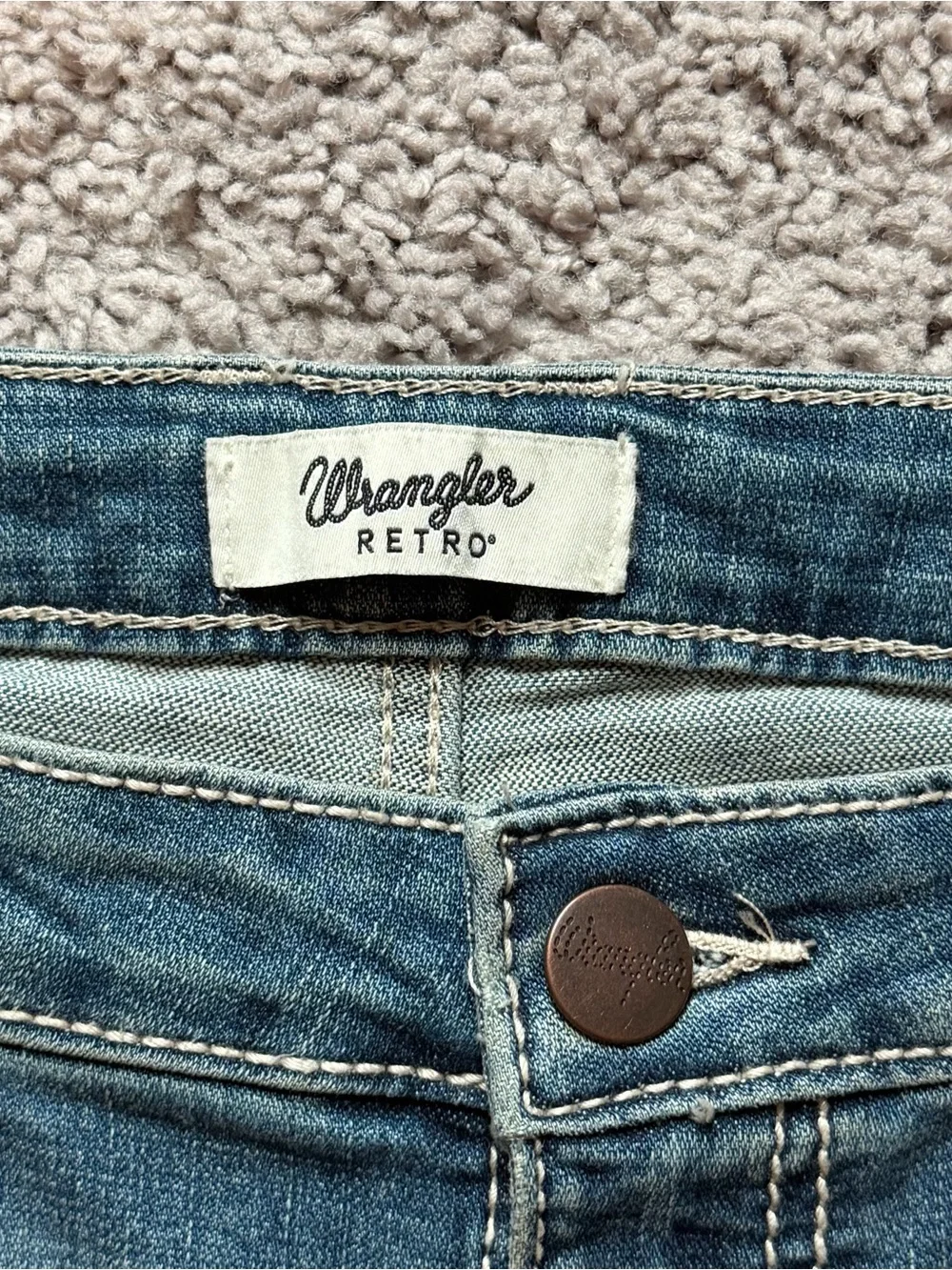 wrangler retro women's blue bootcut jeans (lowrise)